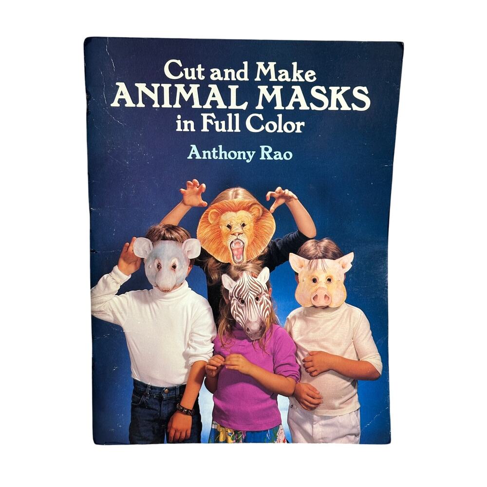 Vintage Cut and Make Animal Masks 15 lifelike animals Halloween costume kids
